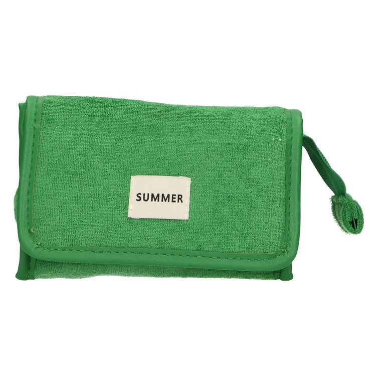 Reisespiegeltasche Frottee grün 16,5cm x 12cm