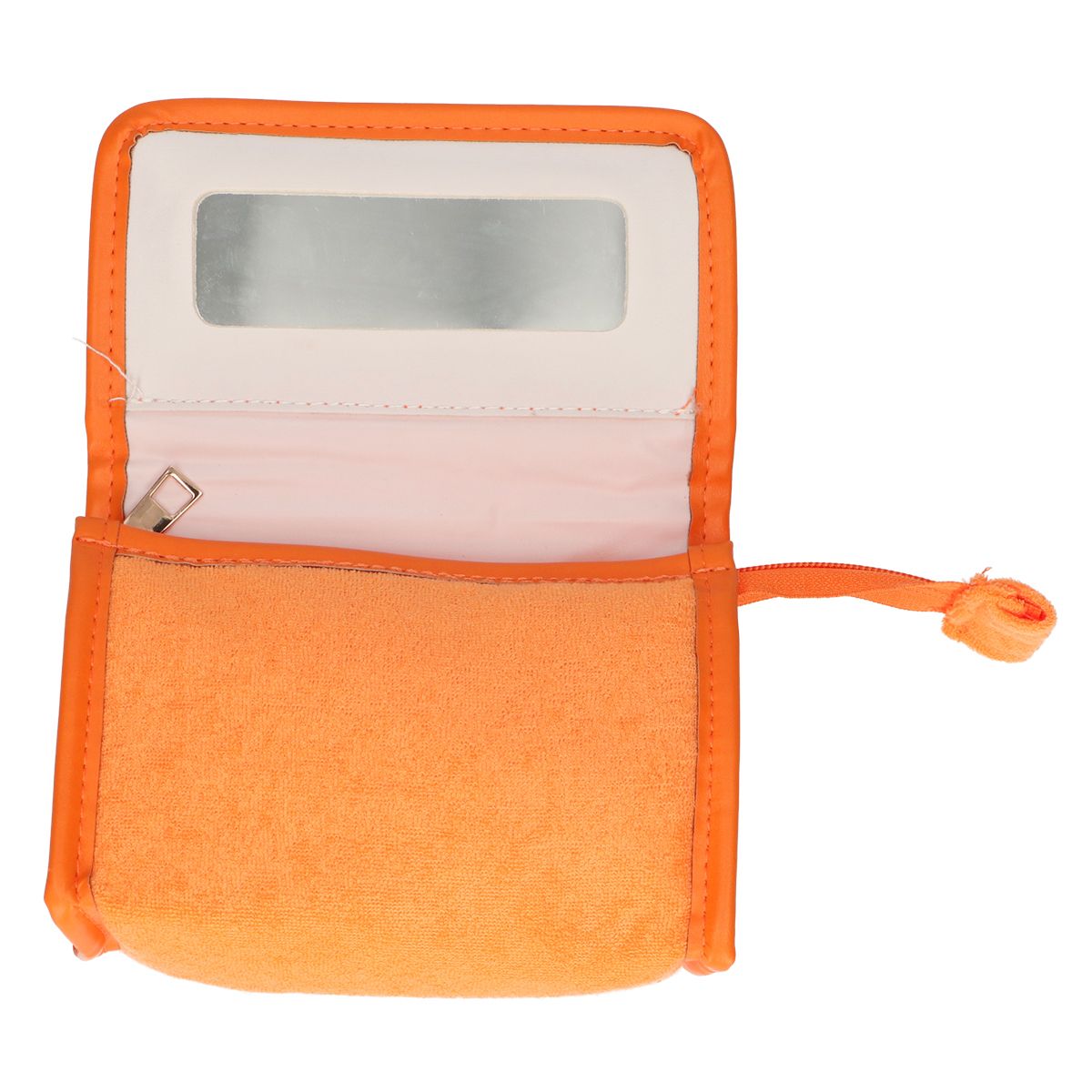 Traveller Spiegeltasche Frottee orange 16,5cm x 12cm