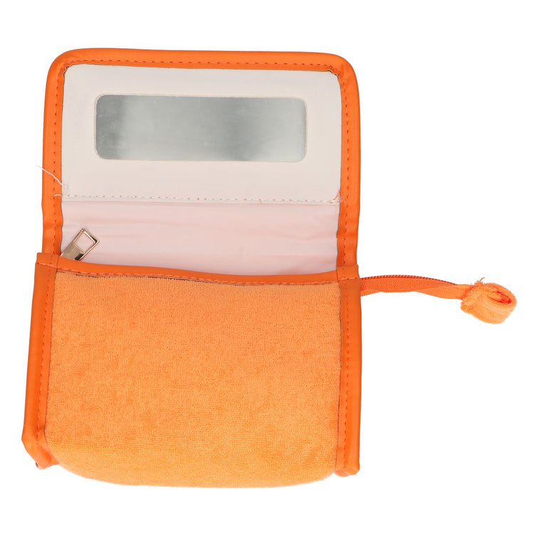 Traveller Spiegeltasche Frottee orange 16,5cm x 12cm