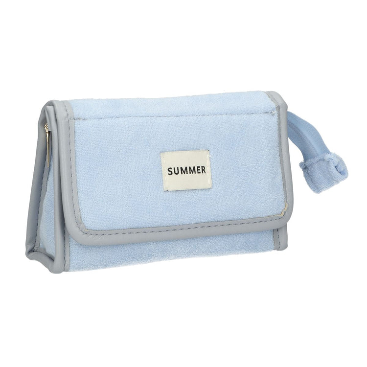 Reisespiegeltasche Frottee blau 16,5cm x 12cm