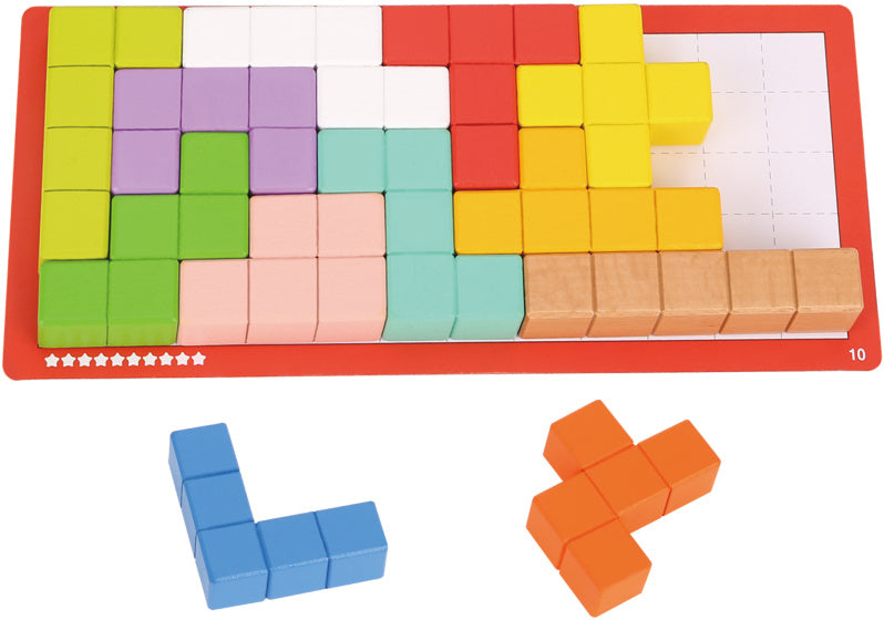 Toky Toy Kubus Puzzle 10 Levels Bildungshölzer Thinking Game 23-Piece