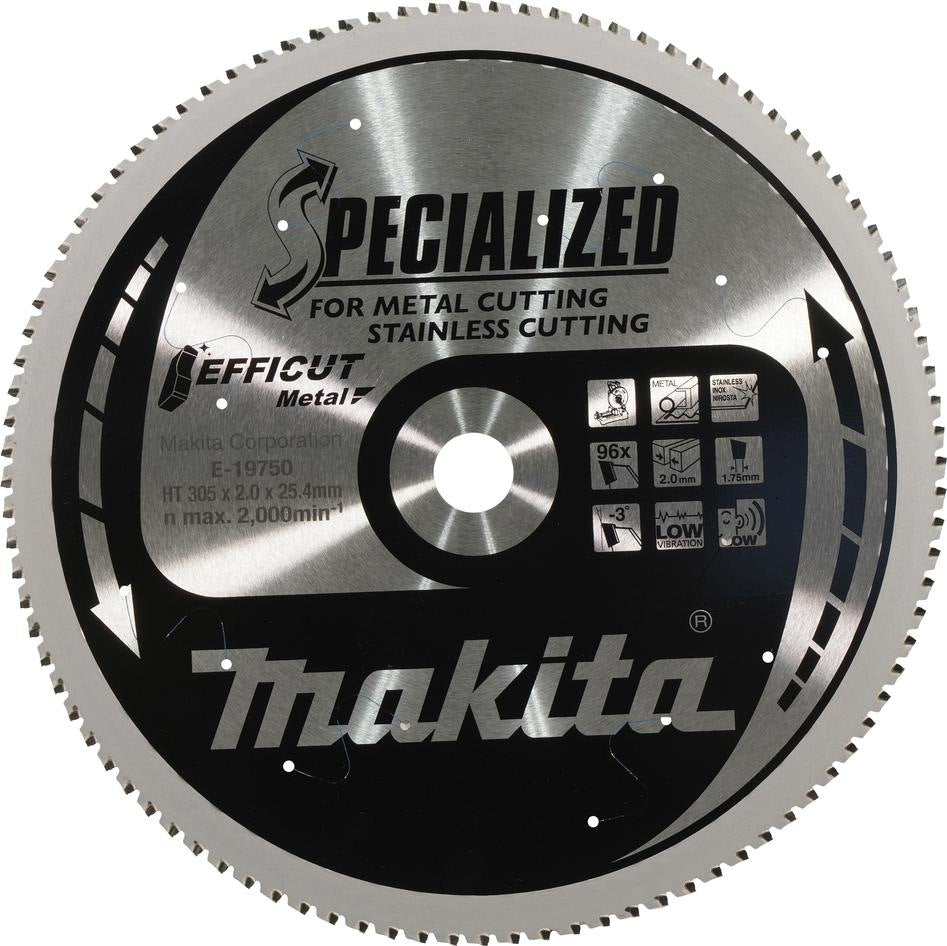 Makita Zubehör e-19750 Efficut Sägeblatt | 305x25,4mm | 96 Zähne | Metall - e-19750