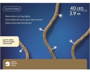 Seilgirlande Jute LED L390cm 40lamps auf Transformator - 5510120