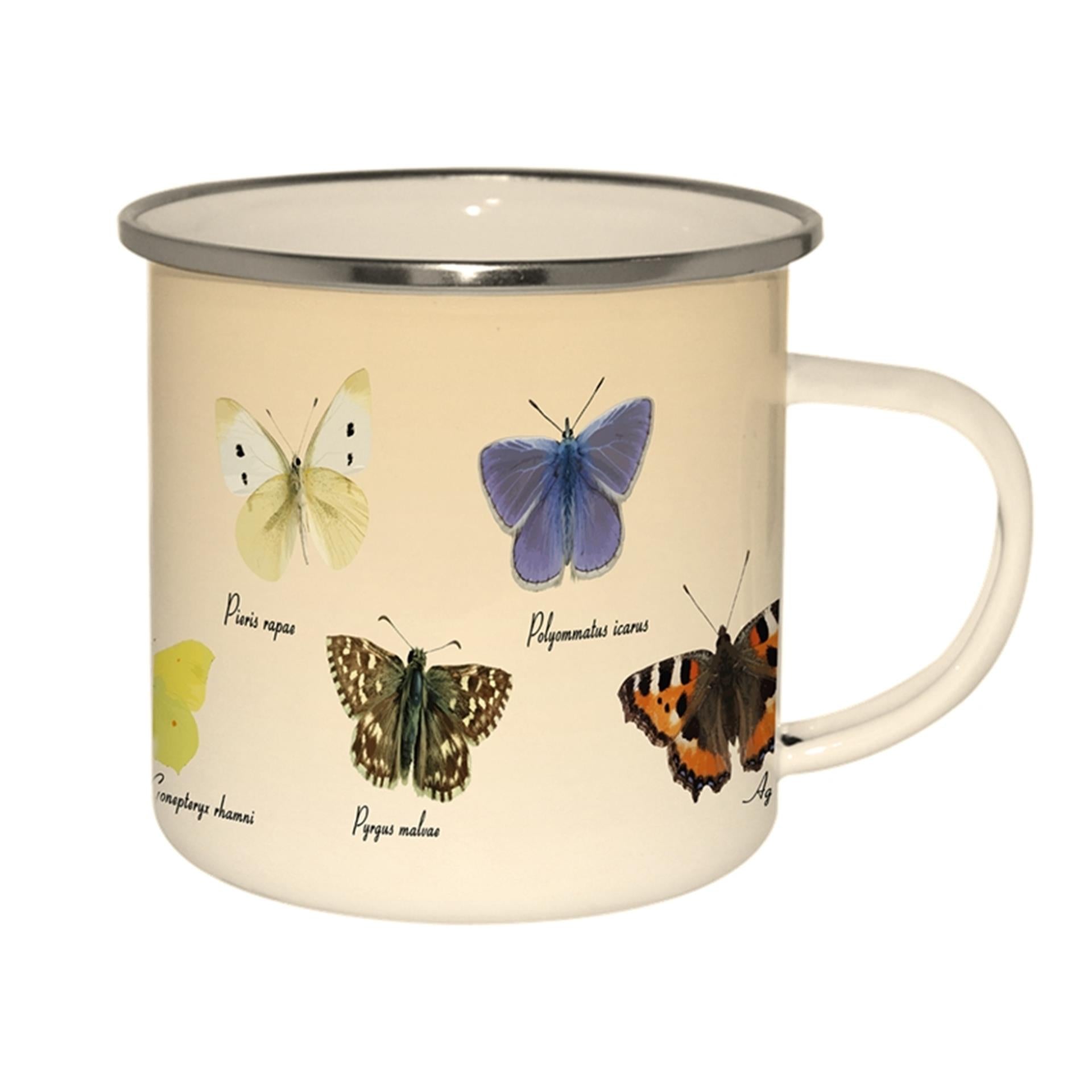 Esschert Design Emaillebecher Schmetterlinge