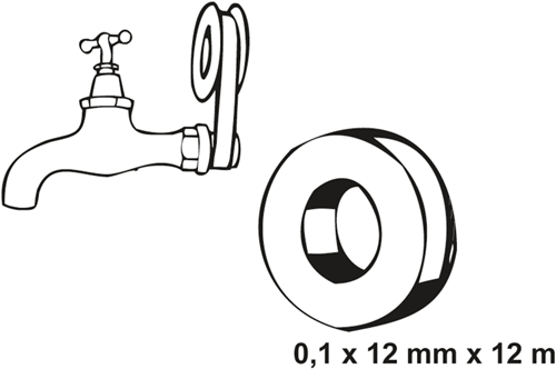 Cornat Teflonband 12 x 0,1 mm, 12 m, Gas (5 Stück) – tp380700