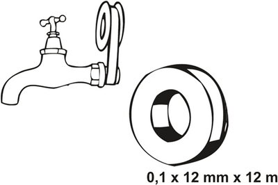 Cornat Teflonband 12 x 0,1 mm, 12 m, Gas (5 Stück) – tp380700