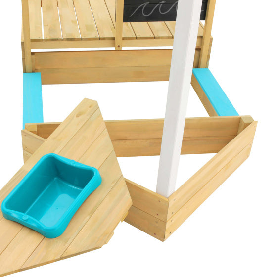 TP Toys Ahoy Holzspielboot mit ausziehbarem Sandsackzubehör