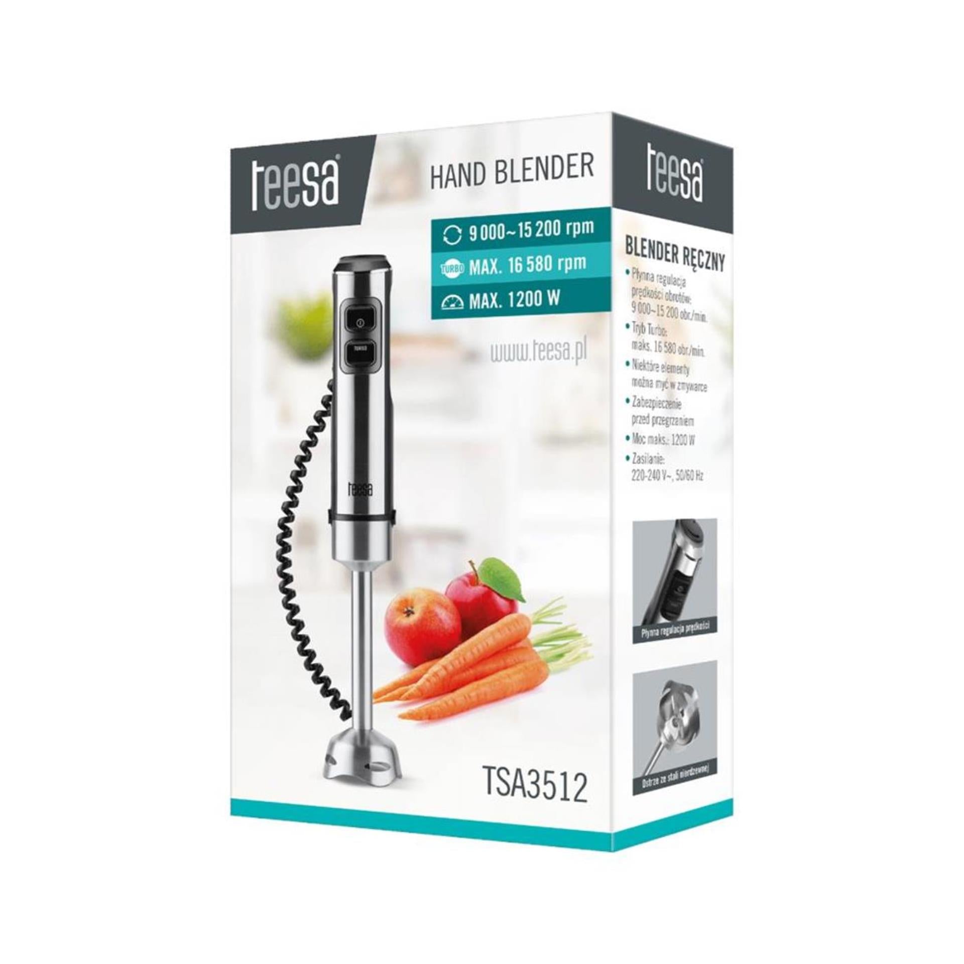 Teesa Stabmixer Edelstahl 1200 Watt