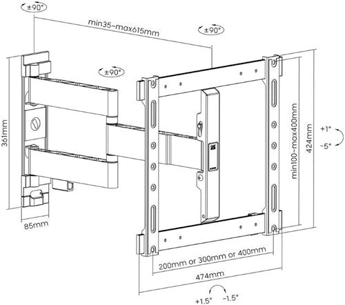 TV-Wandhalterung WM6454 One for All Solid TT180 – 7312461