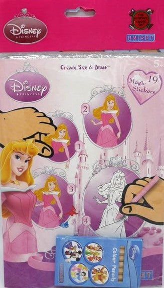 Disney Princess Fenster Aufkleber mit Panorama zum Färben