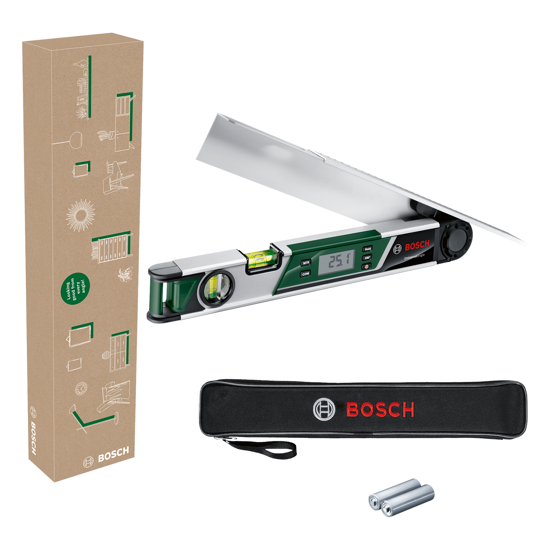 Bosch grüner Universal-Winkelmesser | inklusive Batterien - 06036760z1