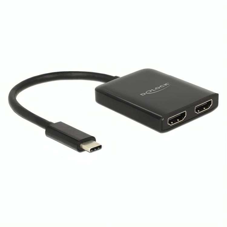 Delock USB Typ-C Splitter 2x HDMI OUT 4K