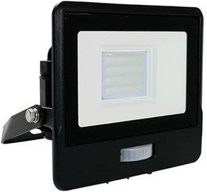 V-tac LED-Bauleuchte 20 W 3000 K schwarz mit Sensor + Kabeleinführung – 9335210