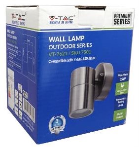 V-tac Wandleuchte Edelstahl | 1xgu10 | ip44 | 8,5 cm hoch - 5086000