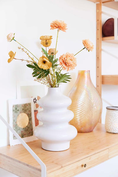 House of Nature Vase aus weißem Telmen, 28 cm, Keramik