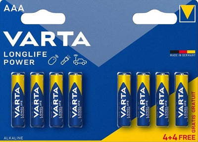 Varta -Batterie AAA 4+4 Alkaline Longlife Power