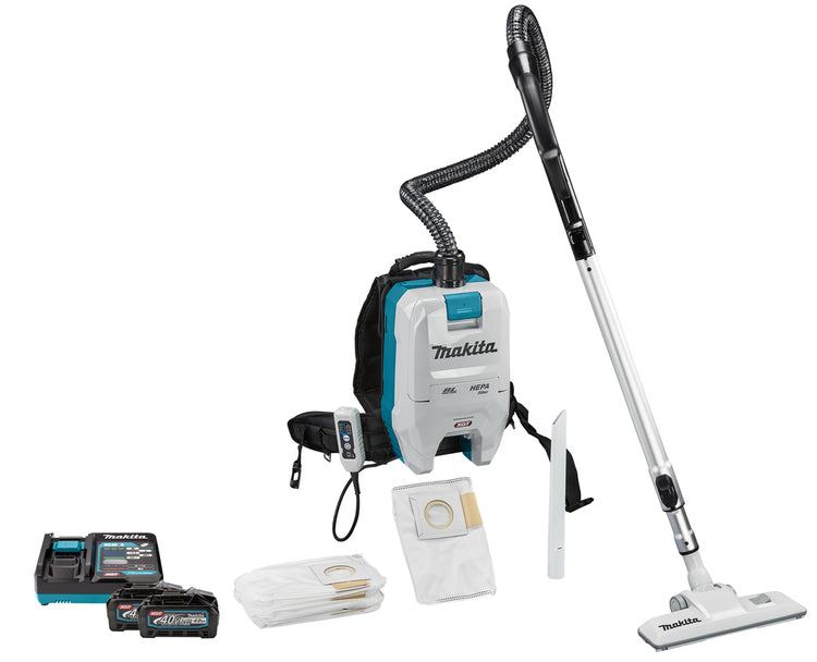 Makita vc008gm201 40v max Rückenstaubsauger | 2 x 4,0 Ah Akku + Schnellladegerät | im Karton vc008gm201