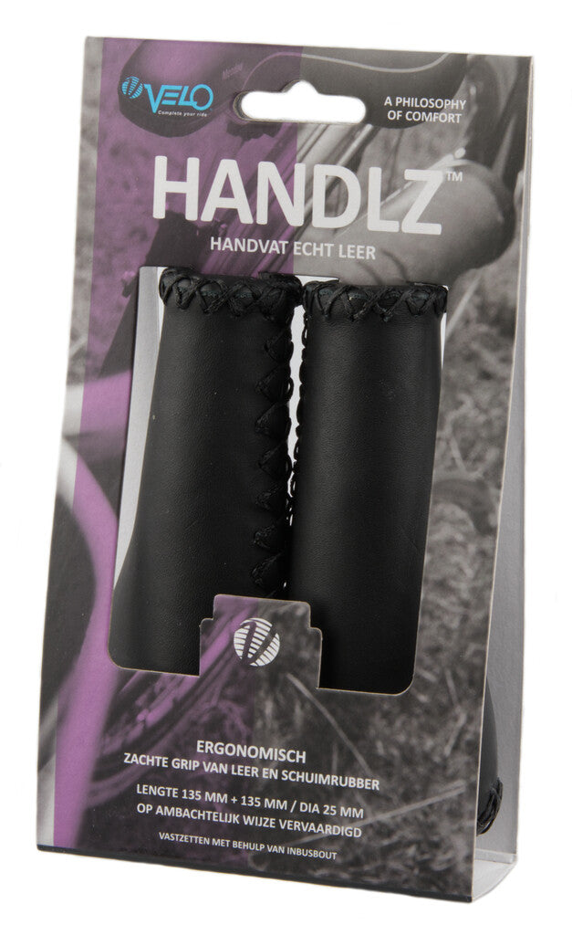 Velo Handle Leder Ergo 135 135mm Schwarz