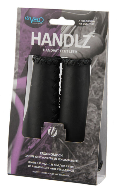 Velo Handle Leder Ergo 135 135mm Schwarz