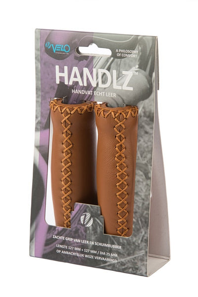 Velo Handle Leder 128mm Braun - weich, feuchtigkeitsregulierend, polsternd