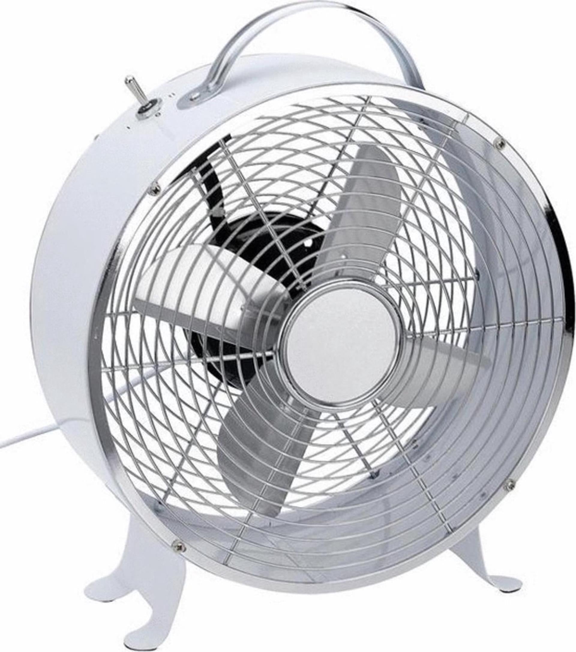 Excellent elektrischer Tischventilator ø26cm 25w weiß 2 Geschwindigkeiten.