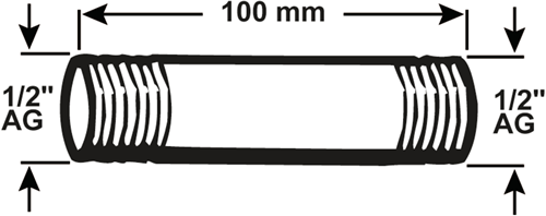 Cornat Galva-Rohrnippel mm 1 2 100 mm (530) – vfb5301210