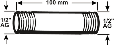 Cornat Galva-Rohrnippel mm 1 2 100 mm (530) – vfb5301210