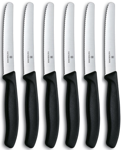 Victorinox Tafelmesser mit Wellenschliff, 6 Stück.
