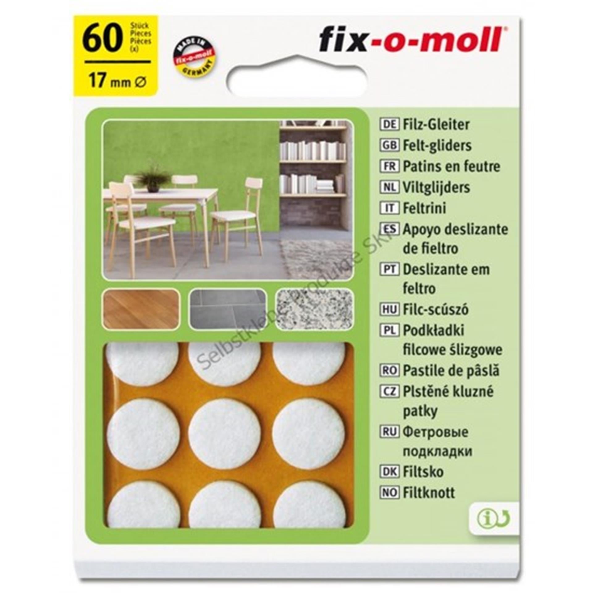 Fix-o-moll Filzgleiter ø17mm weiß