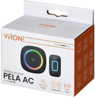 Virone Funk-Türklingel-Set 300 m schwarz Plug-in + RGB – 8415501