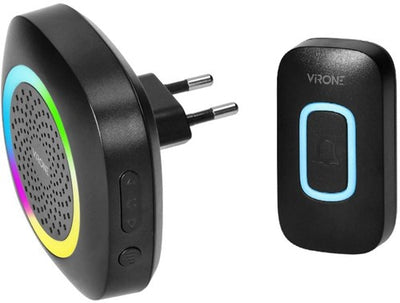 Virone Funk-Türklingel-Set 300 m schwarz Plug-in + RGB – 8415501