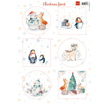 Marianne Design • Bastelbogen Weihnachtswald 1St