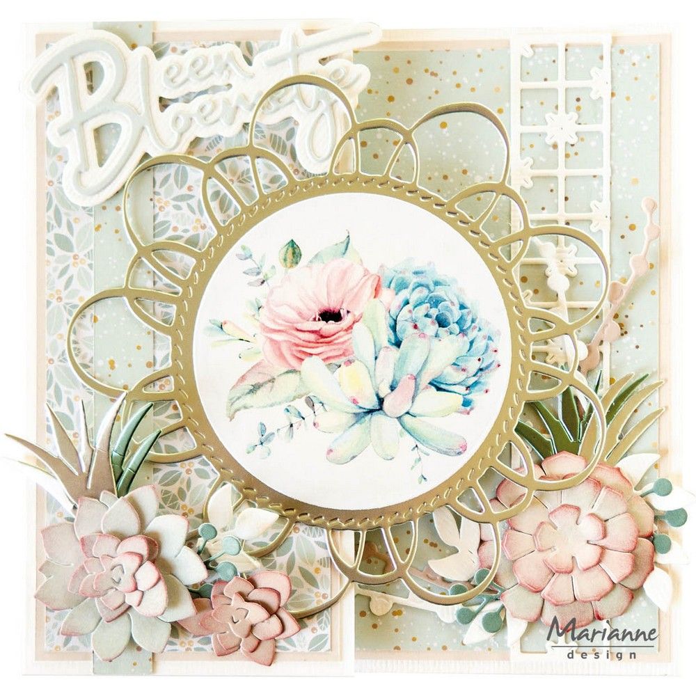 Marianne Design • Sukkulenten aus gestanztem Blatt