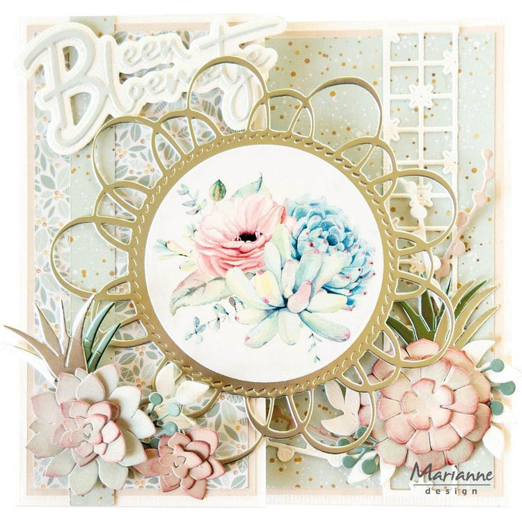 Marianne Design • Sukkulenten aus gestanztem Blatt