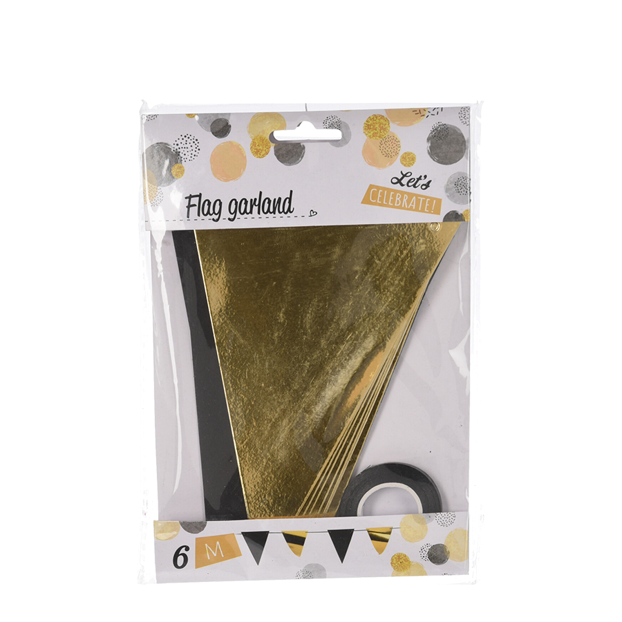 Flaggenlinie gold schwarz 600cm