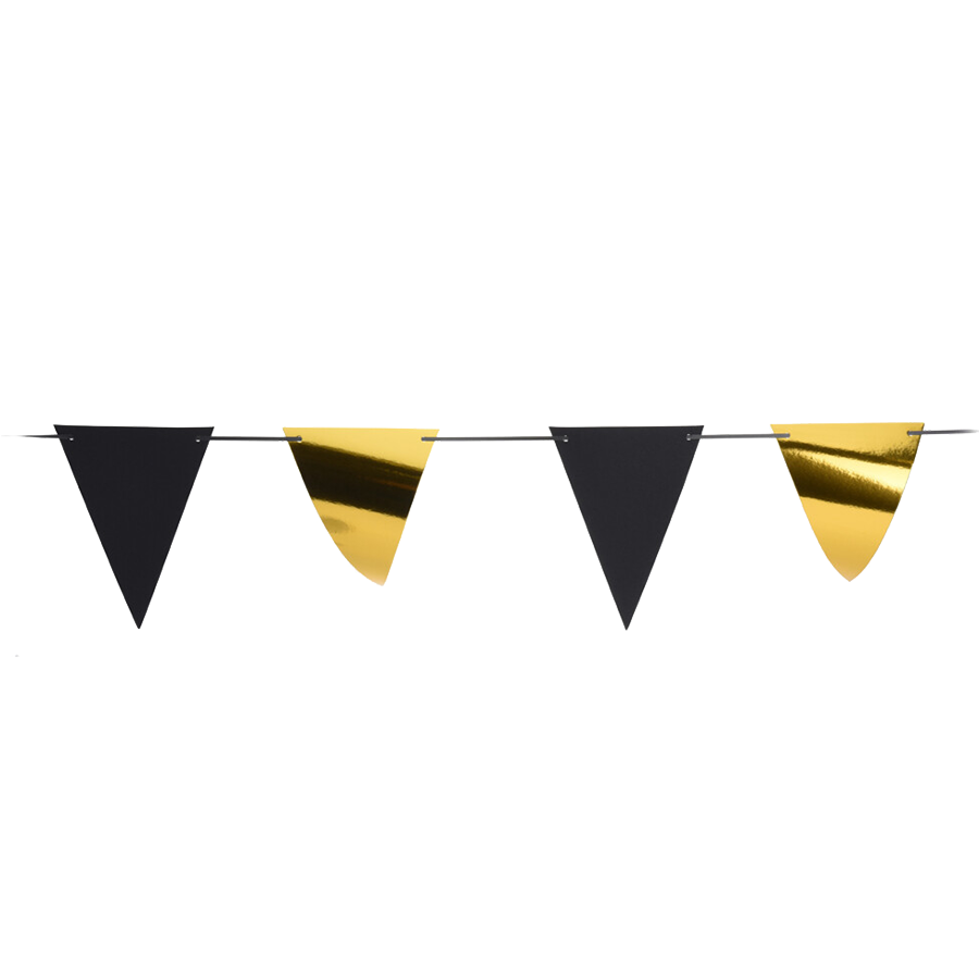 Flaggenlinie gold schwarz 600cm