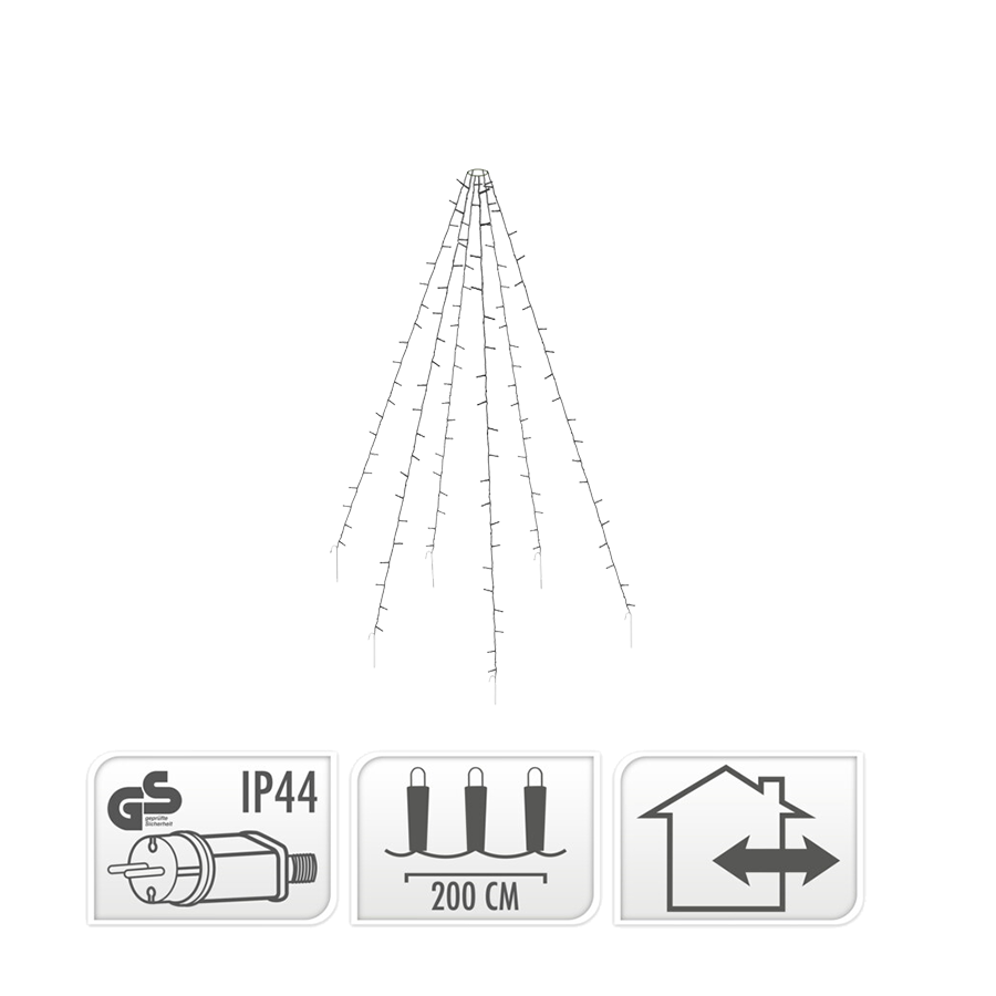 Fahnenmastbeleuchtung warmweiß 120 LEDs 120cm
