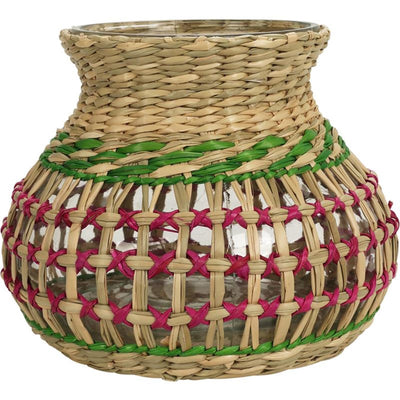 Cozydecor Vasenlaterne mit Seegras H15cm