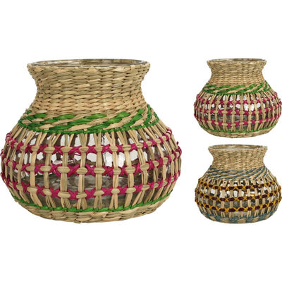 Cozydecor Vasenlaterne mit Seegras H15cm