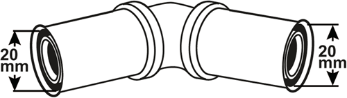 Cornat Presskupplung Knie 20x20 10 Stück ms-a2 – vrptp500120n