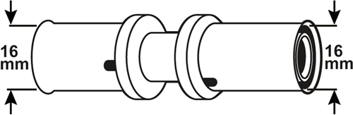Cornat Presskupplung 16x16mm 10 Stück ms-a2 - vrptp500650n