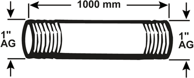 Cornat Galvarohr mm 1'' 1000mm (530) - vzs5301100