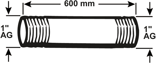 Cornat Galvarohr mm 1'' 600mm (530) - vzs530160