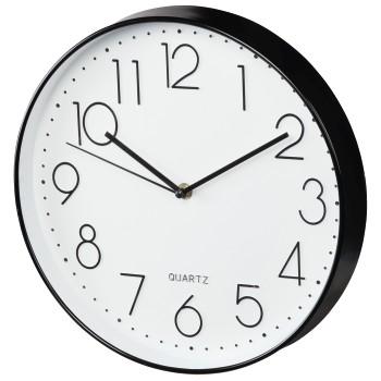 Hama Wanduhr Eleganz Ø 30 cm Schallarm Arm Schwarz Weiß