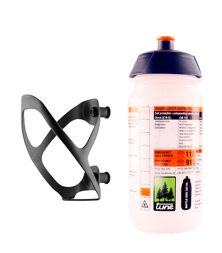 Tune Flaschenhalter Wasserträger 2.0 Carbon + Flasche 500ml