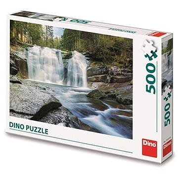 Puzzle -Wasserfälle von Mumlava im tschechischen Bericht 500 Stück