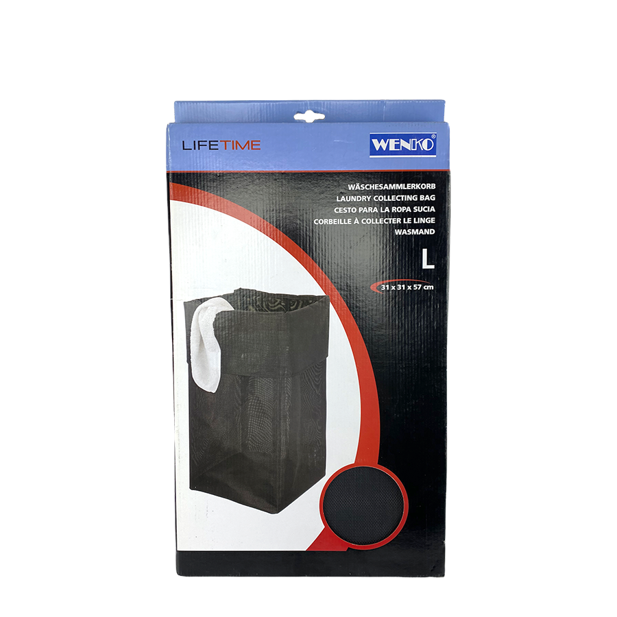 Wenko Lifetime Wäschekorb 31x31x57cm schwarz