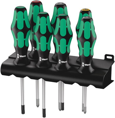 Wera 335 350 367 7 Schraubendreher-Set Kraftform Plus Laserspitze + Halter, 7-teilig – 1 Stück – 05320540001