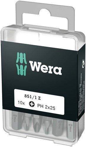 Wera 851 1 Z-Bits Phillips, PH 2 x 25 mm (10 Bits pro Box) – 1 Stück – 05072401001