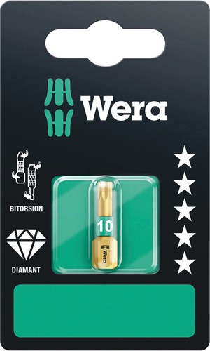 Wera 867 1 BDC Torx®-Bits, TX 10 x 25 mm – 1 Stück – 05134374001